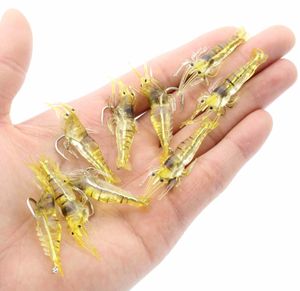 Przynęty Przynęty 10pcs ISCA sztuczne miękkie krewetki przynęty do łowienia przynęty 13G5CM Hook ostre korbak silikon Shone krewetka pesca 230530