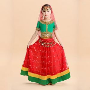 Bühne Wear Children Festival Arabian Halloween Kostüm Bauchtanz Cosplay Kids Bollywood Outfit Prinzessin Fantasie Indien Gilrls langer Rock