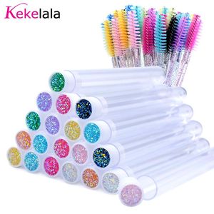 Brushes Kekelala 20Pcs/Lot DustProof Eyelash Brush Tube Reusable Lash Mascara Wand Replaceable Makeup Applicators Plastic Container