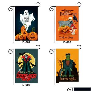 Decorazioni Natalizie 30X45Cm Halloween Giardino Bandiera Panno Oxford Banner Zucca Skl Babbo Natale Stampato Decorazione Esterna Dbc Drop Dhv8E