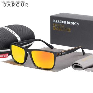 Barcur Sports solglasögon för män Polariserad fisketravel TR90 Lätt vikt Square Sun Glasses Women Eyewear Accessory Oculos L230523