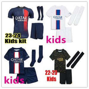 2023 2024 PARIS soccer jerseys MBAPPE 2023 2024 Maillots football shirt 22 23 24 PSGs kids kit set with socks uniform enfants maillot de foot