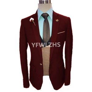 Hochzeits-Smoking, Ein-Knopf-Herrenanzug, Bräutigam, Revers, Bräutigam, Smoking, Hochzeit/Abschlussball, Mann, Blazer, Jacke, Hose, Weste, Krawatte, W1251111115