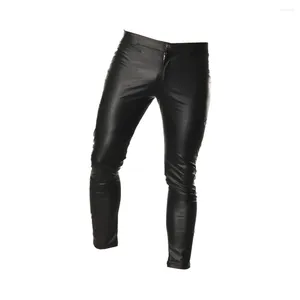 Men's Suits Men's Fashion Look Pants Zipper Pouch Trousers Night Club Costume Size M (Black)