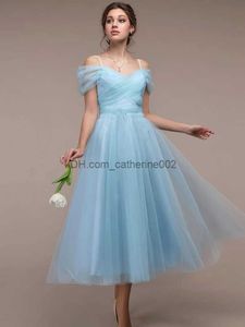 Abiti per feste Temperamento Tulle Soild Silm Damigella Abito da damigella d'onore per donna Abito da palla da palla a fila ad alta vita Outfit di compleanno del collo in vita alta T230531