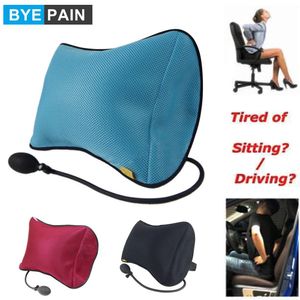 Relaxamento 1pcs Byepain Air Iatable Almofadas de apoio para as costas Almofadas de massagem para carro Cadeira de escritório em casa Travesseiro portátil com bomba massageador