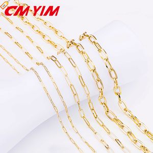 cm yim wholesaleファッション楕円形のリンクチェーンCadena de Paper Clip 14k Gold Miltated塗りつぶされたチェーンジュエリーペーパークリップネックレス