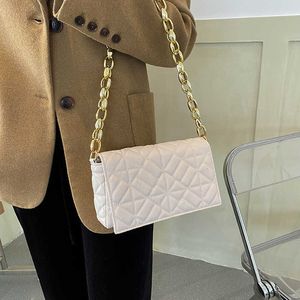 Purses Fashion Plaid Shoulder Bag Thick Chain Underarm Bags For Women Brand Designer Handbags And Ladies Crossbody01