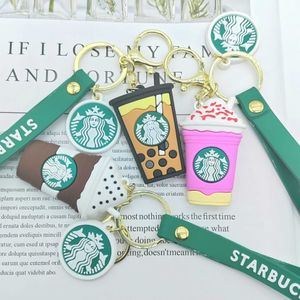 Moda fofa criativa e moderna xícara de chá de leite Starbucks desenho animado keyring keyring casal bag car hanger