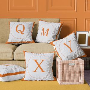 Подушка Orange 26 буквах печати поясничная крышка Alphabet Dilowcase Dofa S Home Decor Polyester Throwlows Case