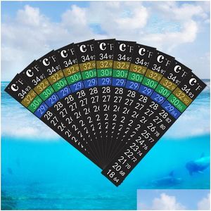 Strumenti di temperatura Dual Scale Aquarium Fish Tank Termometro liquido Adesivo Stickon Fahrenheit Digital Lcd Striscia adesiva Stick Dhzzq