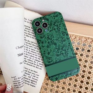 Ny Green Forest Luxury Designer Phone Case Classic Letter Fashion Märke Sugsäkra telefoner Fall för iPhone 14 12 13 Pro Max