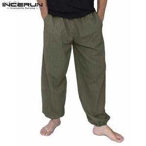 Pantaloni da uomo INCERUN Pantaloni Harem da uomo Elastico in vita Pantaloni lunghi larghi in cotone da uomo Gambe larghe larghe Pantaloni da jogging vintage maschili S-5XL 2023 L230520