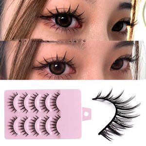 Acessórios de maquiagem para os olhos falsos 5 pares de 5 pares Cos Cross Cross Falseyhashes Lash Extension 3D Bunco Japonês Fada Little Devil Cosplay Pars 230530