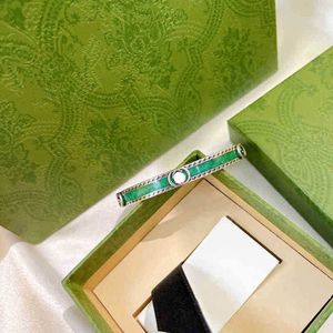 Colar de joias de designer anel pulseira de esmalte estilo usado pingando cola verde entrelaçado masculino feminino amantes pulseira de alta qualidade