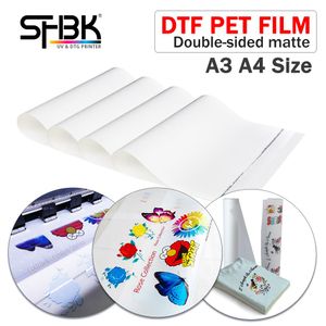 Papper DTF PET Film fördubblar matt för Epson A3 A4 -skrivare L1800 L805 L800 XP15000 R2880 R1390 T50 P50 DTF -skrivare