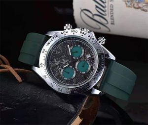 Herrens avancerade varumärkesklänning Gummiband Business Leisure Sports Quartz Watch Luxury Fashion Black Dial Men's Watch Relogio Masculino