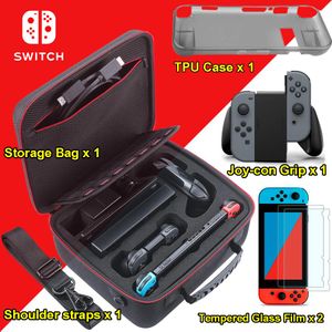 Bags Big Capacity EVA Portable Hard Bag Storage Carrying Case With Tempred Glass Film + Joypad Handle Grips For Nintendo Switch