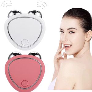 Verktyg EMS Ansiktslyftning Mikroström Roller Face Massager Skin Dra åt Anti Wrinkle Massage Electric Face Slimming Beauty Machine