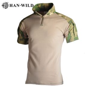 Hunting T-Shirts Military Tactical Shirt Hunting Clothes Combat Shirt Multicam Man Summer Camouflage Shirts Summer Army Casual Training Shirts 230530