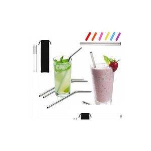 Drinking Straws Stainless Steel St Straight Bent 8.5/ 9.5 /10.5 Reusable With Processed Nozzles Bar Tool Vt1317 Drop Delivery Home G Dhgfg