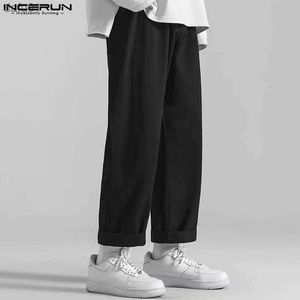 Мужские брюки Incerun 2023 Корейский стиль мужской случайный простые простые панталоны мода Сплошные брюки для всех матчей.