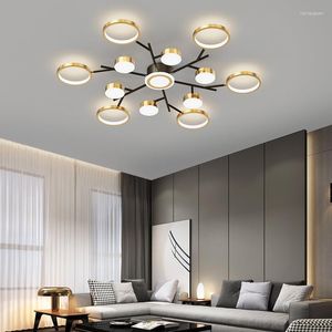 Ceiling Lights Nordic Bedroom LED Chandelier Living Room Lamp Dining Firefly Crystal El Golden
