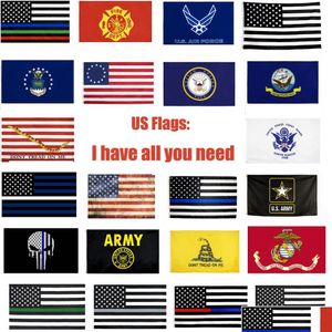 Banner Flagi USA armii amerykańskiej Airforce Marine Corp Navy y Ross Flag Don't Stąpanie po mnie cienki xxx linia VT1338 Drop dostawa domowy ogród festi dhocd