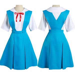 Temadräkt Eva Cosplay Costumes Asuka Langley Soryu Ayanami Rei Anime School Uniform Shirt Dress Girls Women Halloween Costume Suits Wig 230530