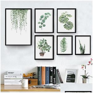 Paintings Green Plant Digital Painting Modern Decorated Picture Framed Fashion Art Painted El Sofa Wall Decoration D Vt14961 Drop De Dhlvj