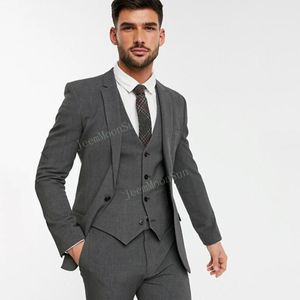 정장 재단사 만든 남자 정장 2022 Slim Fit One Button Notched Lapel Lapel Tuxedos Groom 공식 비즈니스 의상 Homme (Blazer+Pants+Vest)