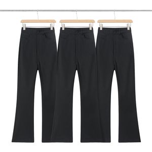 Black Flare Casual pants Men Women Zipper Trousers Track Pants