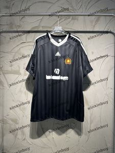 Xinxinbuy Men Designer Tee T Shirt 23ss Letter Hafdery Football Football Bawełniane kobiety Białe czarne xs-2xl
