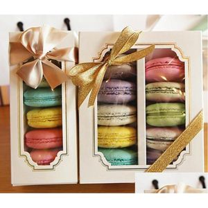Cupcake Aron Packing Boxes Party 5/10 Pack Cake Storage Biscuit Clear Window Paper Box Decoration Baking Ornaments Vt1889 Dr Dhmxc
