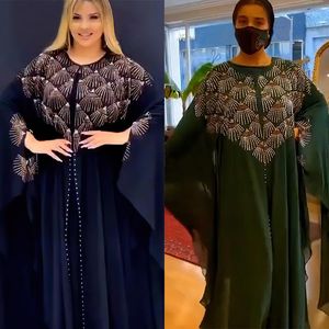 Ethnic Clothing African Dresses For Women Long Sleeve Turkey Diamonds Evening Wedding Party Floor Length Dress Muslim Africa Clothes 2023