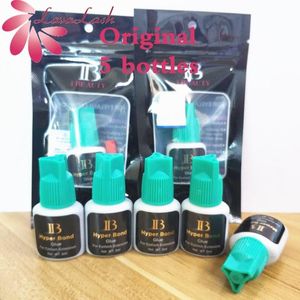 SMONTI Originali 5 bottiglie Korea ib ibeauty hyper bond 0.5s colla per esciugacapelli ad asciugatura rapida estensione ciglio cabice ciano Cap 5 ml Strumento di trucco falso per ciglia false