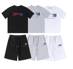 2023men's T-shirts Summer Trapstar Printed Cotton T-Shirt Men Beach Shorts Set Streetwear Tracksuit Men's Sportswearmen's