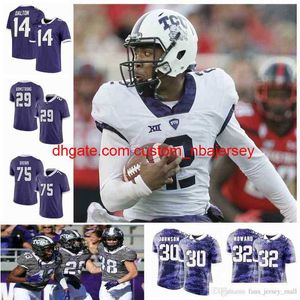 Anpassad TCU Horned Frogs College Football Jerseys 14 Andy Dalton Jersey 1 Jalen Reagor 3 Shawn Robinson 10 Michael Collins Kenny Hill St