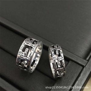 designer jewelry bracelet necklace Ancient hollow stripe men's women's 925 carved couple ring gift high quality