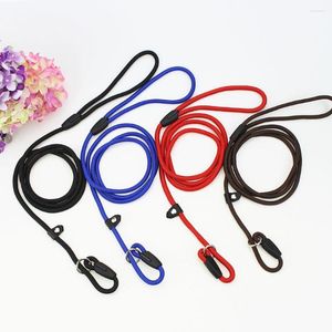 Dog Collars 140 0.6CM Nylon P Chain Leash Slip Collar Pet Walking Leads Mountain Climbing Rope Traction For Small Medium Dogs