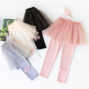 Barn designer kläder flickor sommar culottes byxor stjärna fairy gaze kjol leggings barn bowknot tights byxor andningsbara småbarn netto garn tutu pantskirts bc748