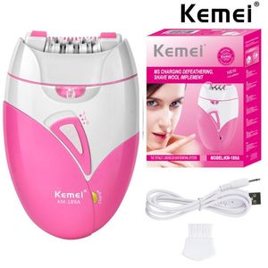 Epilator Kemei 189a Kvinnor smärtfri epilator laddningsbar kropp Hårborttagningsmaskin Electric Rakning Privat del Bikini armhålan depilation