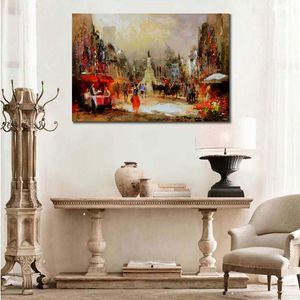 Ręcznie robione Willem Haenraets Impresjonistyczny krajobraz Malarstwo olejne Widok miasta na wystrój sypialni