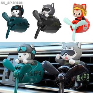 Cartoon Car Air Freshener Vent Perfym Diffuser Söt pilot Roterande propeller Fragrance Air Freshener L230523