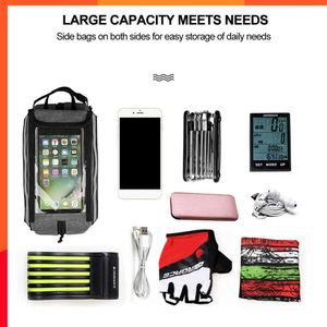 New New Bike Bag Frame Front Top Tube Cycling Bag Waterproof 6.0/6.4in Phone Case Touchscreen Bag MTB Pack Bicycle Accessories