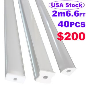 U Shape LED Aluminum Channel System with Milky Cover, End Caps and Mounting Clips, Aluminum Profile for LED Strip Light Installations, Very Easy Installation Oemled