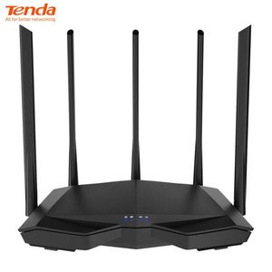 Router tendeca ac7 wireless wifi 5g router 11ac 2,4ghz 5ghz 1*wan+3*porte lan 5*6dbi antennas cinese app smart gest