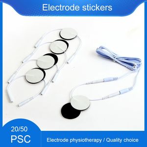 Avslappning 50st 2,5 mm Plug Electrode Lime Gel Pads Body MassageTerapy Massager Terapeutic Pulse Stimulator Electro Sticker