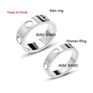 Titanium steel silver love ring men and women rose gold jewelry for lovers couple rings gift Luxury brand screw symbol high quality designer band ring 4/6mm finger ring