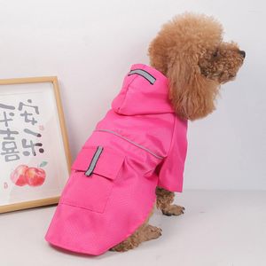 犬のアパレル反射性通気性のある屋外服小さなペット雨大きな犬コートストリップレインコート子犬のための防水